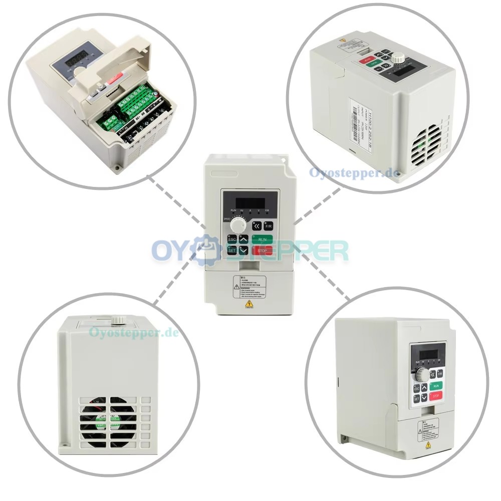 Luftgek&uuml;hltes CNC HF-Spindelset 1,5kW ER11 24000U/min mit VFD Frequenzumrichter